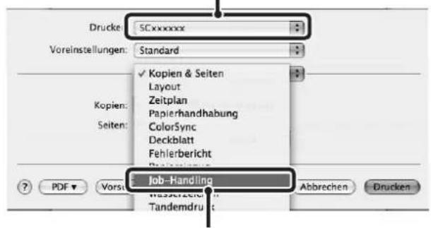 Drucker: SCxxxxxxx Voreinstellungen: Standard Kopien & Seiten Layout Zeitplan Papierhandhabung ColorSync Deckblatt Fehlerbericht Job-Handling PDF ▼ Vorschau Abbrechen Drucken