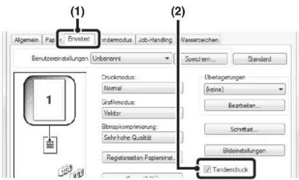 Allgemein Papier Erweitert Sondermodus Job-Handling Wasserzeichen Benutzereinstellungen: Unbenannt Speichern... Standard Druckmodus: Normal Grafikmodus: Vektor Bitmapkomprimierung: Sehr hohe Qualität Registerpapierdruck Überlagerungen (keine) Bearbeiten... Schriftart... Bildeinstellungen Tandemdruck
