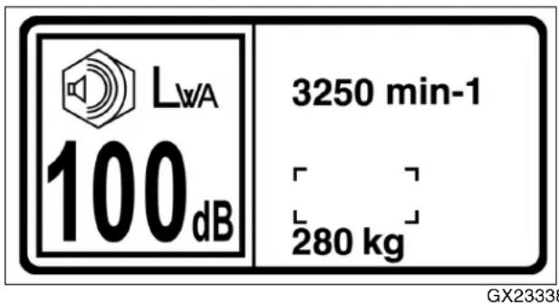 LwA 100dB 3250 min-1 280 kg GX23338