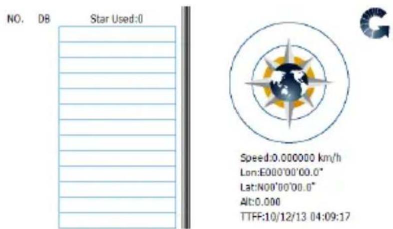 NO. DB Star Used:0 Speed:0.000000 km/h Lon:E000'00'00.0" Lat:N00'00'00.0" Alt:0.000 TTFF:10/12/13 04:09:17