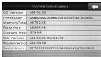 OS Version v06.01.32 Processor SAMSUNG ADM020TS3C2443 400MHz MemoryTotal 46752 KB RAM free 15296 KB Storage free 079 KB SW Version v01.04.01 09/01/02 RadioVersion v01.03.08 Serial Num 8F7078130XFPXXG100161047D03013