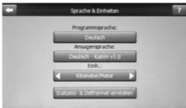 Sprache & Einheiten Programmsprache: Deutsch Anspragsprache: Deutsch - Katrin v1.0 Einh... Klomerat/Notes Datums- & Zeitformat entwickeln