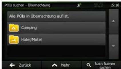 POIs suchen - Übernachtung Alle POIs in übernachtung auflist. Camping Hotel/Motel Zurück Mehr Nach Namen suchen 15:18