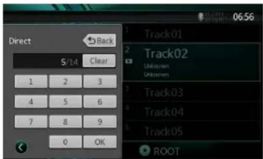 Direct 5/14 Clear 1 2 3 4 5 6 7 8 9 0 OK Track01 Track02 Unknown Unknown Track03 Track04 Track05 ROOT