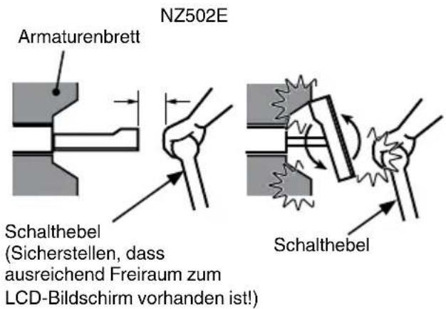 NZ502E Armaturenbrett Schalthebel (Sicherstellen, dass ausreichend Freiraum zum LCD-Bildschirm vorhanden ist!) Schalthebel