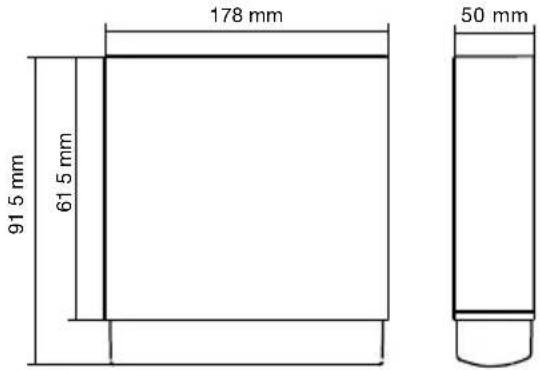 178 mm 91.5 mm 61.5 mm 50 mm