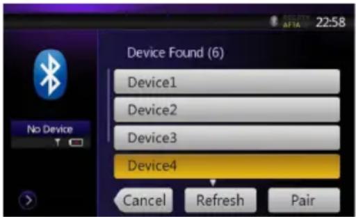 Device Found (6) Device1 Device2 Device3 Device4 Cancel Refresh Pair