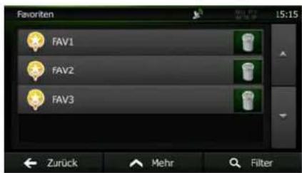 Favoriten FAV1 FAV2 FAV3 Zurück Mehr Filter