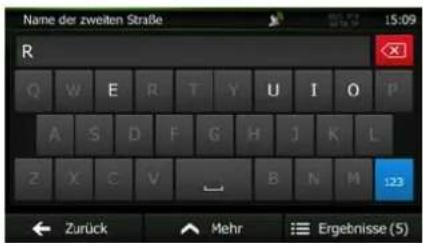 Name der zweiten Straße R Q W E R T Y U I O P A S D F G H J K L Z X C V B N M 123 Zurück Mehr Ergebnisse (5)