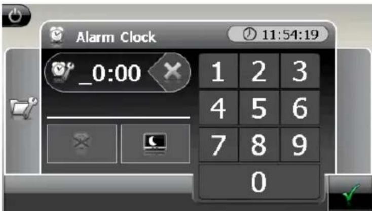 Alarm Clock 11:54:19 _0:00 1 2 3 4 5 6 7 8 9 0