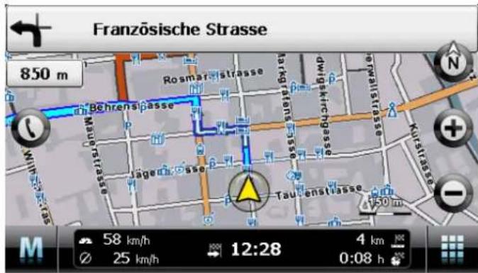 Französische Strasse 850 m Rosmar-strasse Buchenspasse Materstrasse Jagen-rosse Tau-enstlasse 12:28 4 km 0:08 h M 58 km/h 25 km/h