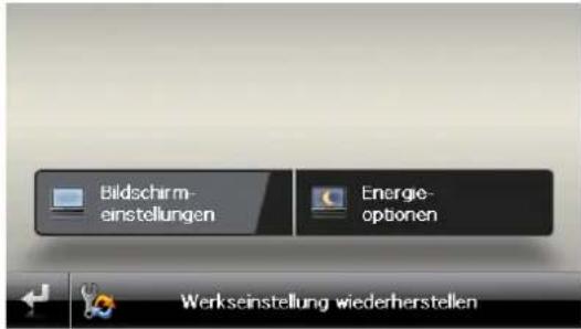 Bildschirm- einstellungen Energie- optionen Werkseinstellung wiederherstellen