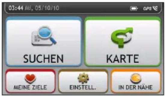 03:44 MI, 05/10/10 SUCHEN KARTE MEINE ZIELE EINSTELL. IN DER NÄHE