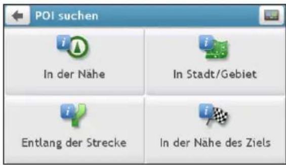 POI suchen In der Nähe In Stadt/Gebiet Entlang der Strecke In der Nähe des Ziels