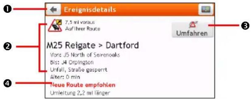 Ereignisdetails 7,5 ml voraus Auf Ihrer Route M25 Reigate > Dartford Von: J5 North of Sevenoaks Bls: J4 Orpington Unfall, Straße gesperrt Alter: 0 min Neue Route empfohlen Umleitung 2,2 ml länger