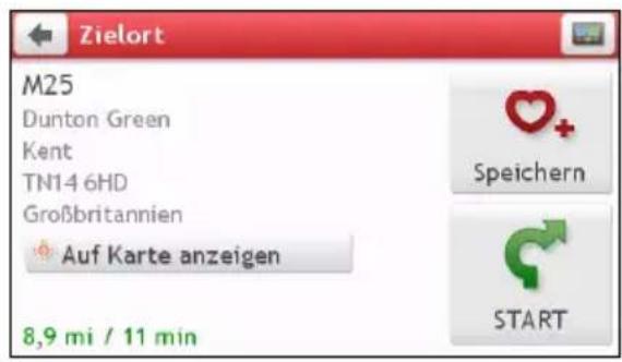 Zielort M25 Dunton Green Kent TN14 6HD Großbritannien Auf Karte anzeigen 8,9 mi / 11 min Speichern START