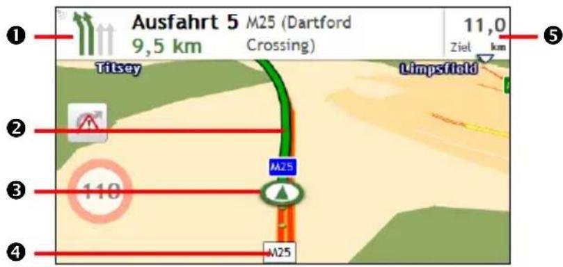 Ausfahrt 5 M25 (Dartford 9,5 km Crossing) 11,0 Ziel km Titsey Limpsfield M25 110 M25