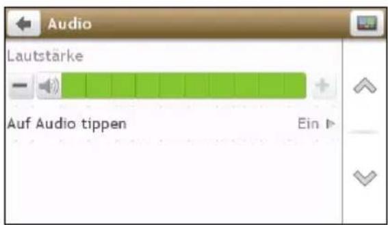 Audio Lautstärke Auf Audio tippen Ein ▶