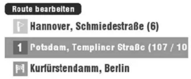 TARGA PNA-E3540T - Eine programmierte Route verändern - 1
