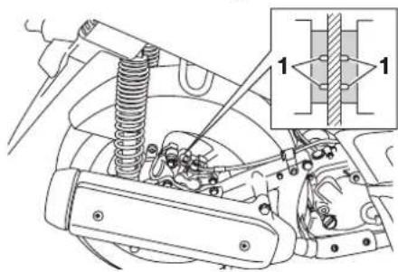 YAMAHA X-max (2005) - Scheibenbremsbeläge des Vorder- und Hinterrads prüfen - 2