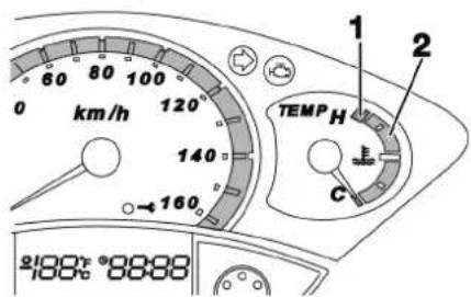 60 80 100 0 km/h 120° 140 160 TEMP H C 1 2 198°F 8888