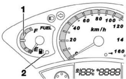 1 F FUEL 20 40 60 80 100 km/h 120 14 160 2188°C 8888