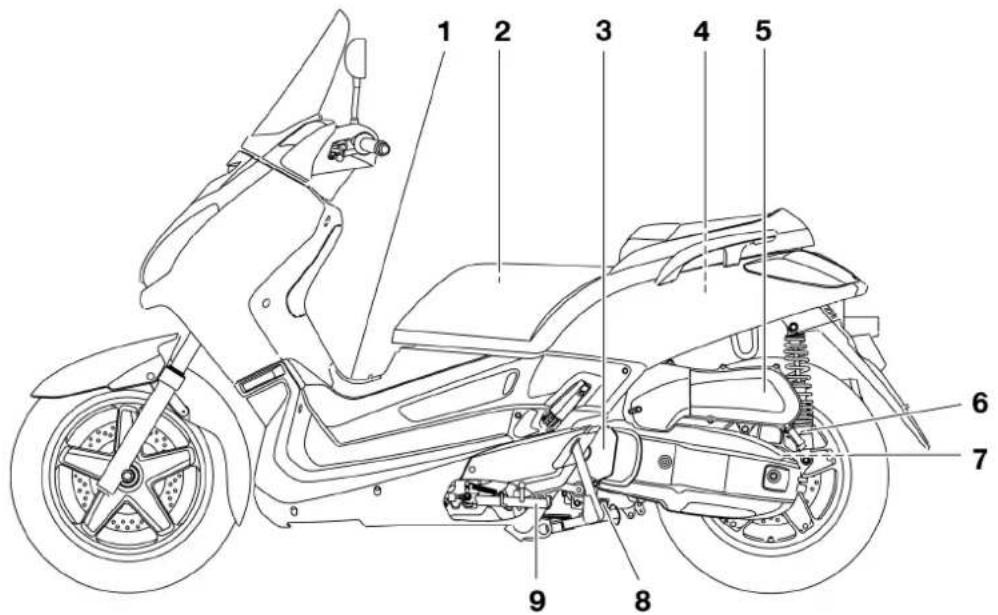 YAMAHA X-max 125 (2008) - Linke Seitenansicht - 1