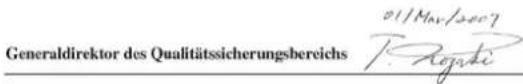 01/May/2007 Generaldirektor des Qualitätssicherungsbereichs T. Rogati