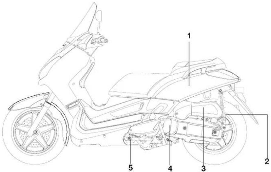 YAMAHA X-max 125 (2007) - Linke Seitenansicht - 1