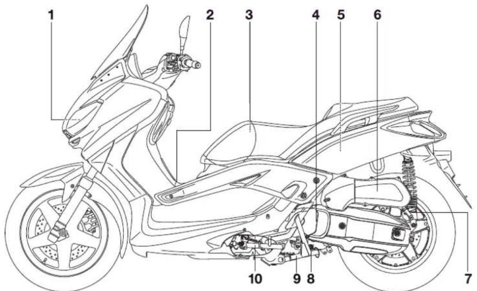 YAMAHA X-max 125 (2012) - Linke Seitenansicht YP125R/YP125RA - 1