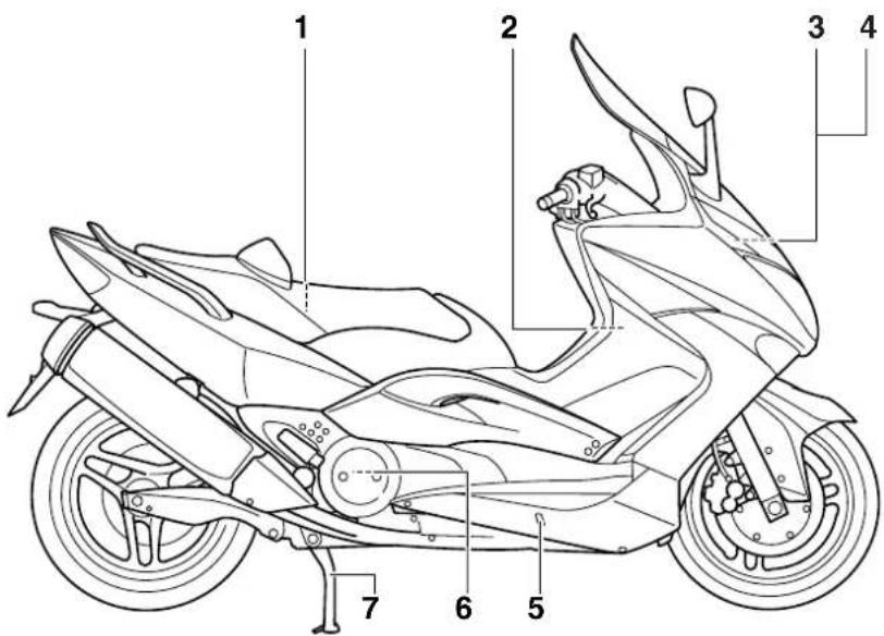 YAMAHA XP500 (2008) - Rechte Seitenansicht - 1
