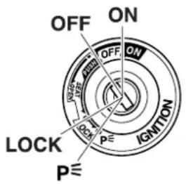 OFF ON OFF ON LOCK IGNITON P≡ P≡