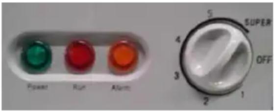 Power Run Alarms 5 SUPER 4 OFF 3 2 1