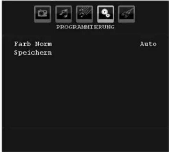 PROGRAMMIERUNG Farb Norm Auto Speichern