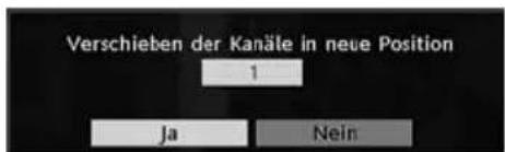 Verschieben der Kanäle in neue Position 1 Ja Nein