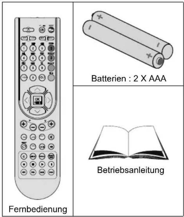 Batterien : 2 X AAA Betriebsanleitung Fernbedienung