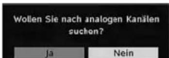 Wollen Sie nach analogen Kanälen suchen? Ja Nein
