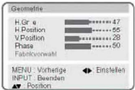 TARGA Visionary LCD-TV 3010 - Bildgeometrie zurücksetzen - 3