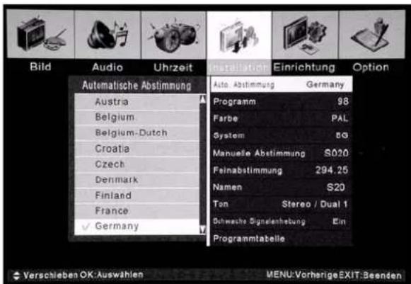 TARGA Visionary LT 3210 - Sendersuche - 2