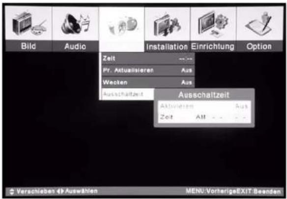 TARGA Visionary LT 3210 - Ausschaltzeit einstellen - 1