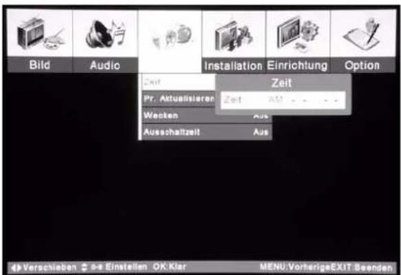 TARGA Visionary LT 3210 - Uhrzeit einstellen - 1