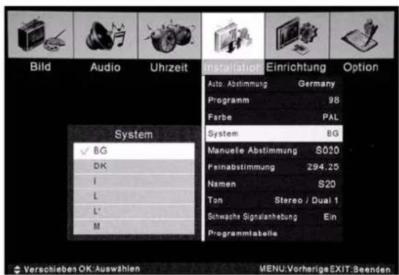 TARGA Visionary LT 3210 - System einstellen - 2