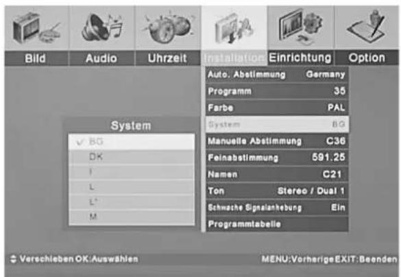 TARGA Visionary LT 4010 - System einstellen - 2
