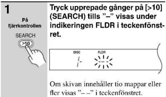 ONKYO DX-C930 - Val av mappar och spår på MP3-skivor med hjälp av nummer - 1