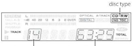 disc type CD-RW NO TOC TOTAL 19 8:3:29
