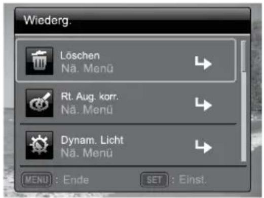 Dieses Bild löschen? Ausführen Abbruch MENU : Ende SET : Einst.
