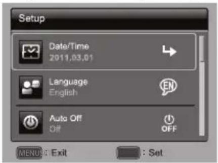 MINOX DC 1422 - Setup Menu - 1