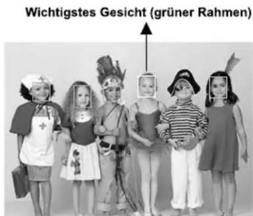 Wichtigstes Gesicht (grüner Rahmen)