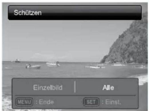 Schützen Einzelbild Alle MENU : Ende SET : Einst.