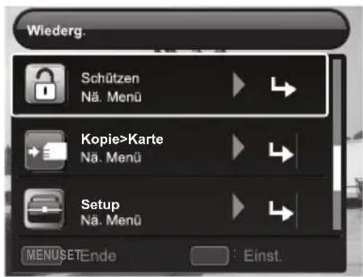 Schützen Einzelbild Alle MENU : Ende SET : Einst.